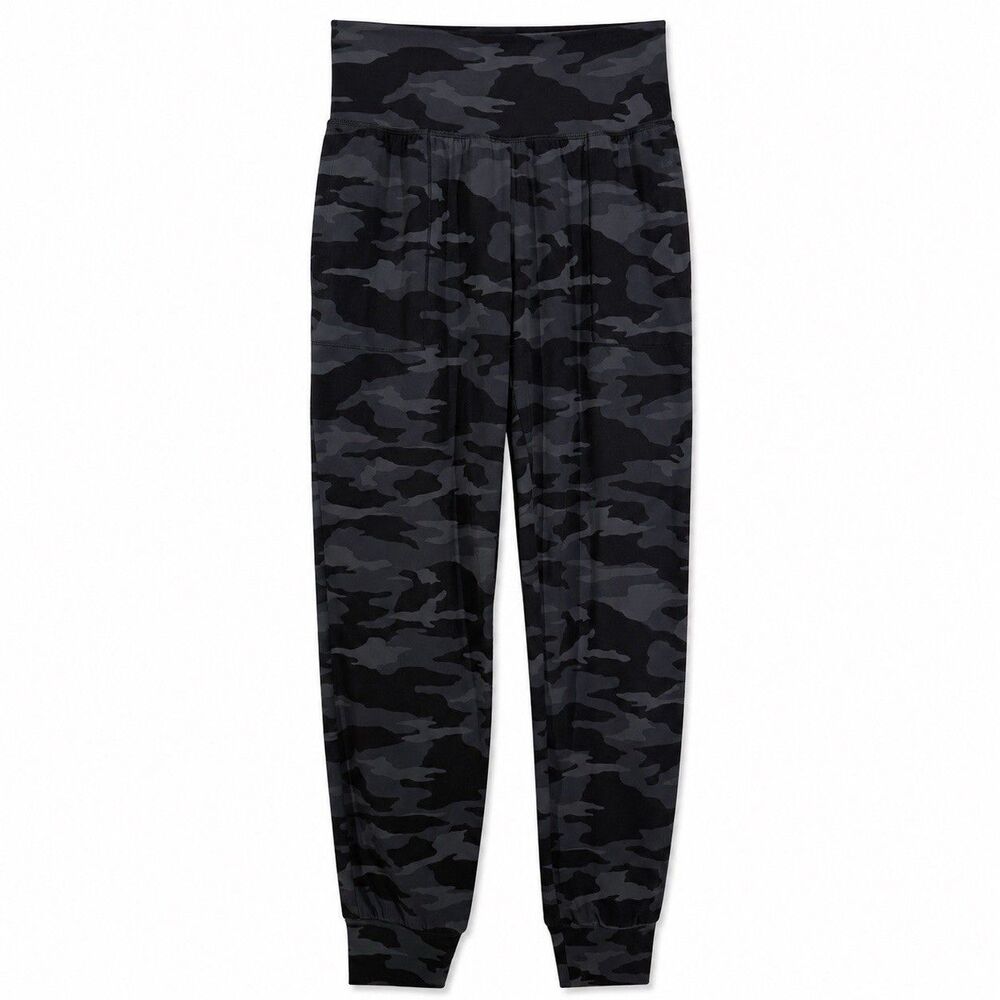 Athleta Salutation Jogger Pants Womens XSmall Tall Black Camo Powervita Athletic